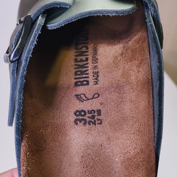 Birkenstock Boston Clog Womens 7 Mens 6 Black Leather Cork Insole - Picture 8 of 10